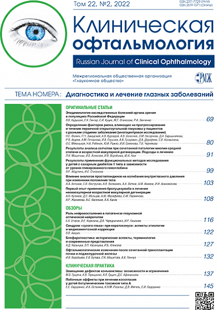 Клиническая офтальмология № 2 - 2022 год | РМЖ - Русский медицинский журнал